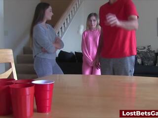 A captivating Game of Strip Pong Turns Hardcore Fast: Blowjob dirty clip feat. Aften Opal by Lost Bets Games