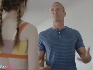 FamilyXXX - My cock Is Too Big For Her Teen Pink Furry Pussy