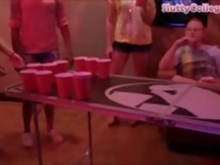 Beer Pong Game Ends Up In An Intense College xxx clip Orgy