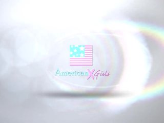 Adorable little first time sex movie actress on her knees at AmericanXGirls