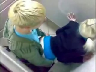 Elite Blonde young female Fucked In Public Restroom