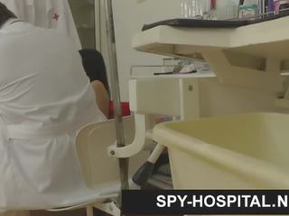 Perky brunette hospital hidden cam footage