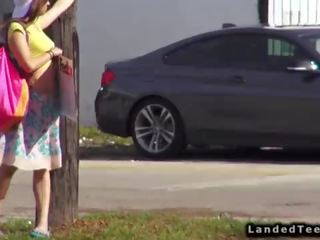 Teen hitchhiker fucks huge putz outdoor POV