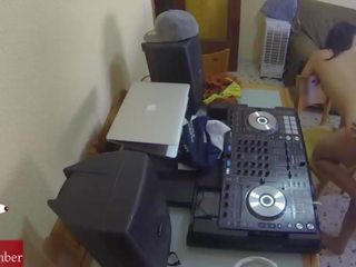 Dj fucking and scratching in the chair with a hidden cam spying my fantastic gf